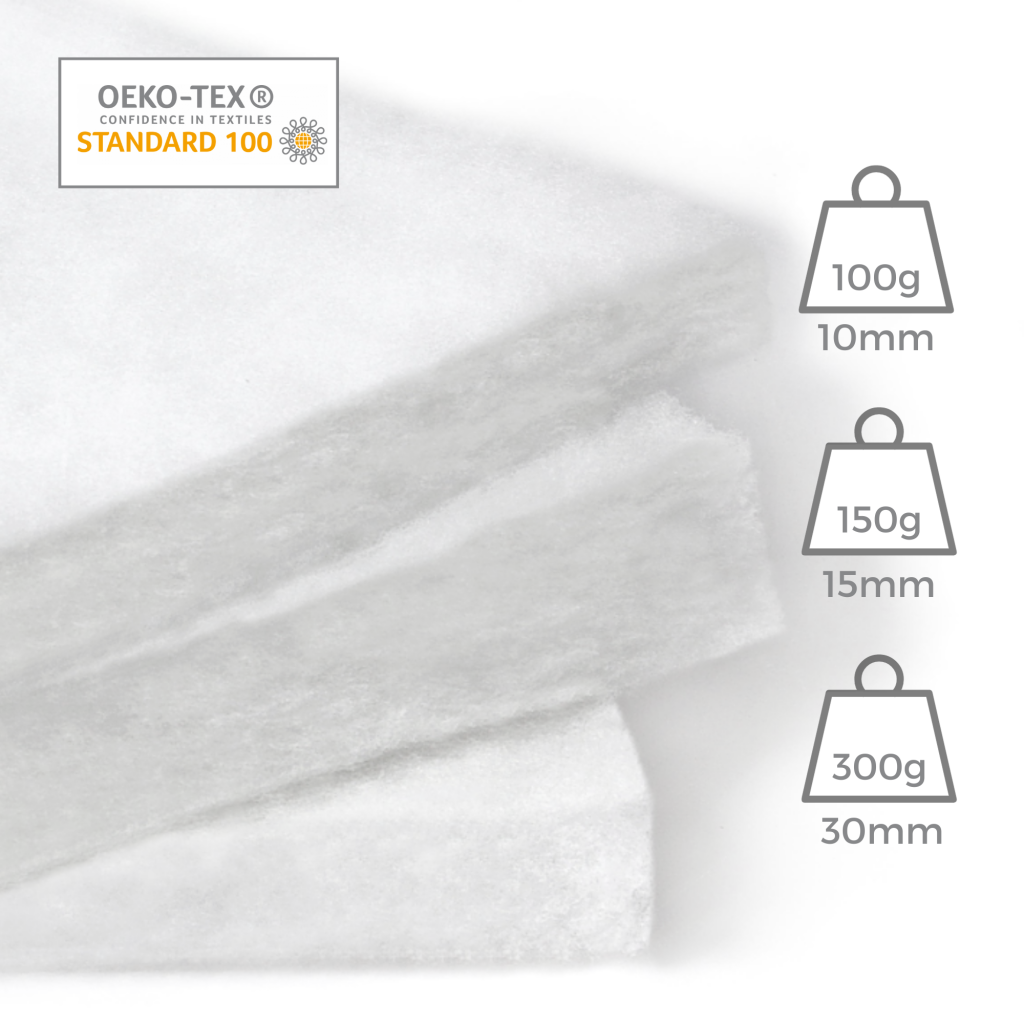 Ouate de rembourrage blanche, ouatine épaisse coton 600gr/m², au mètre 