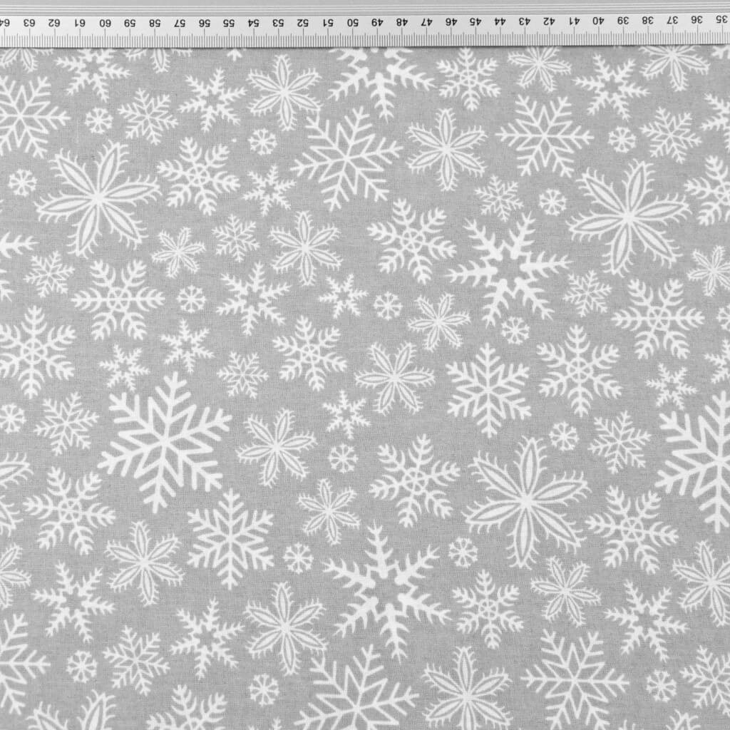 Nappe de Noël blanche en coton à motif flocons de neige