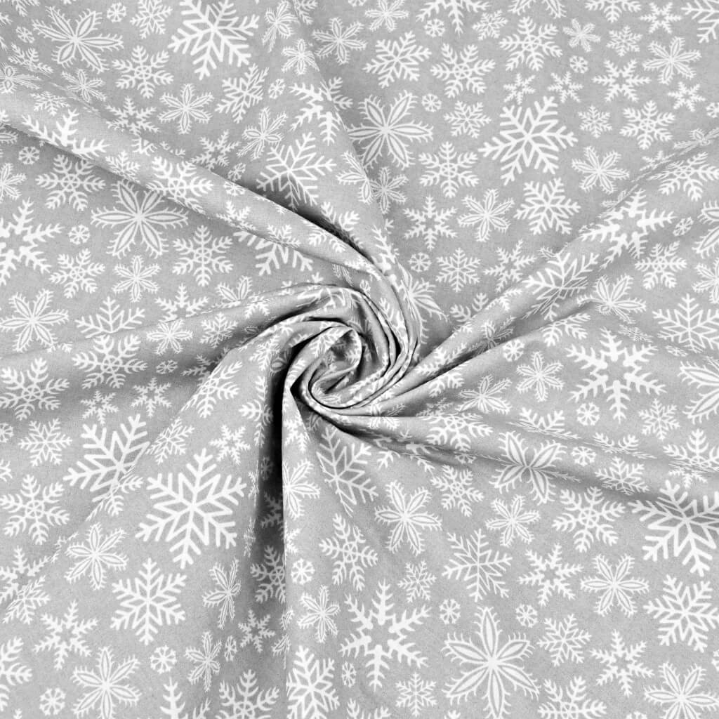 Nappe de Noël blanche en coton à motif flocons de neige